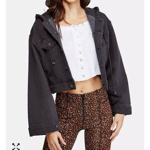 Free People Dreamers Jacket Charcoal Black Small